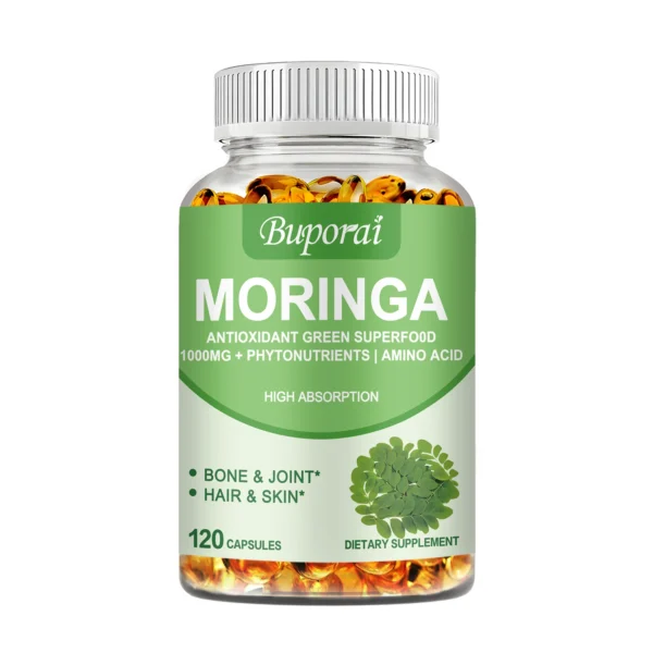 Moringa - Immune System, Energy & Metabolism Natural Anti-inflammatory Helps Detox, Fat Burn - 120 Capsules - Image 7