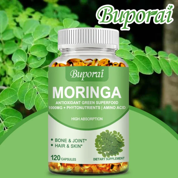 Moringa - Immune System, Energy & Metabolism Natural Anti-inflammatory Helps Detox, Fat Burn - 120 Capsules - Image 5