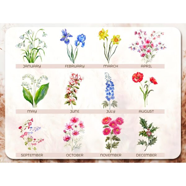 1 Piece Printed Flower Name Canvas Bag - Image 4