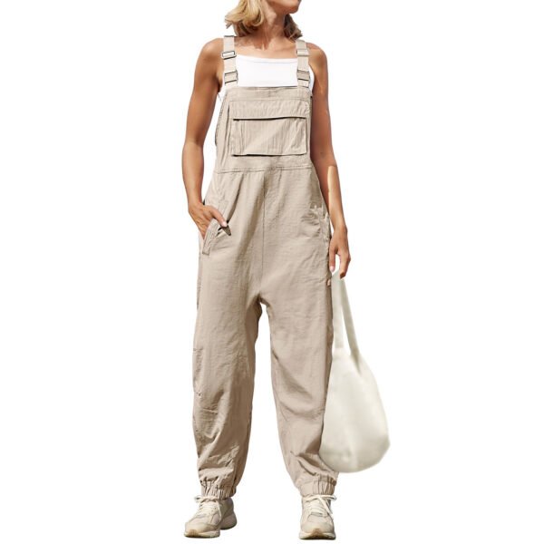 2024 New Cotton Linen Women's One-piece Suspender Pants