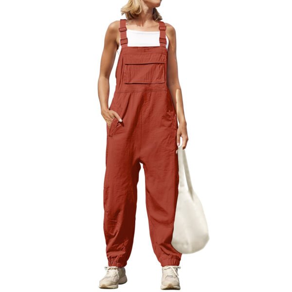 2024 New Cotton Linen Women's One-piece Suspender Pants - Image 4