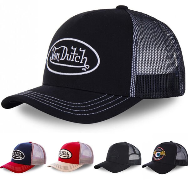 [Foreign Trade Explosions] VON Baseball Cap Letters Sunscreen Mesh Embroidery DUTCH Truck Driver Hat TEMU