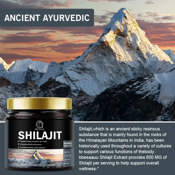 60g 100% Himalaya Pure Shilajit Resin Original Mineral Health Supplement Non-GMO Brain Memory Cognitive Energy Health - Image 3