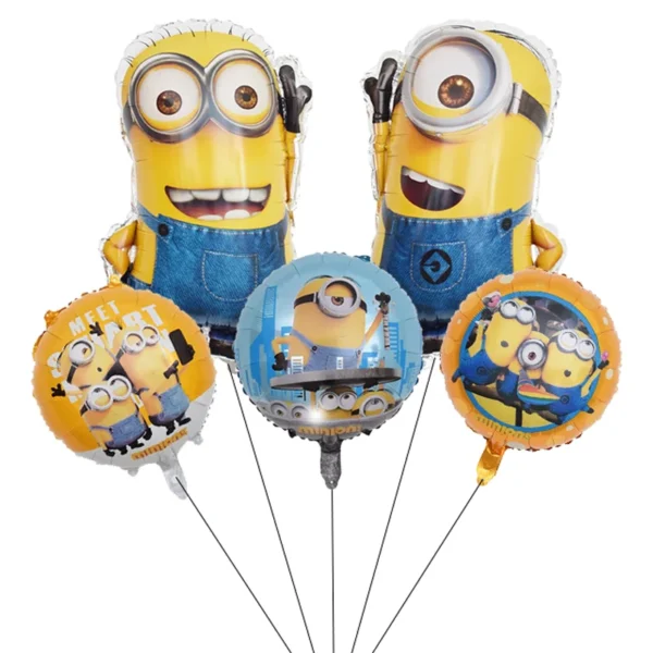 1-5pcs/set Despicable Me Theme 18 inch Ball Little Yellow Man Shape Aluminum Film Balloon Children Birthday Party Hot Sale tide