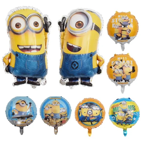 1-5pcs/set Despicable Me Theme 18 inch Ball Little Yellow Man Shape Aluminum Film Balloon Children Birthday Party Hot Sale tide - Image 2