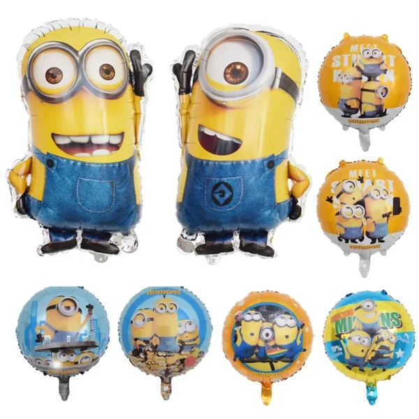 1-5pcs/set Despicable Me Theme 18 inch Ball Little Yellow Man Shape Aluminum Film Balloon Children Birthday Party Hot Sale tide - Image 8